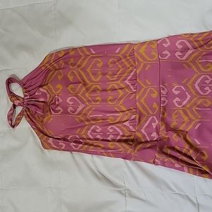 Prana Pink and Yellow Halter Dress